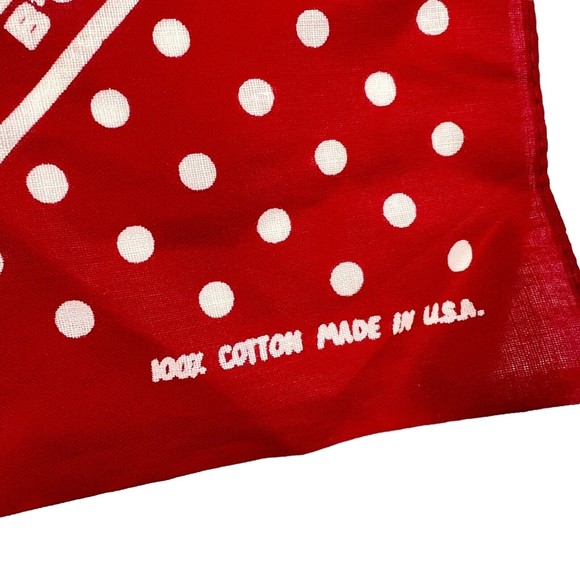 Oshkosh B Gosh Handkerchief Red White Cotton Biker BANDANA Hanky Pocket Square - Picture 3 of 4